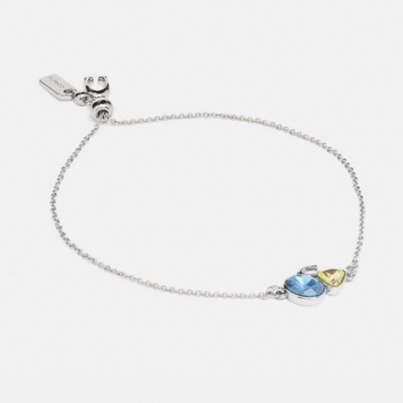 COACH Signature Crystal Slider Bracelet Silver-Tone , Light blue - Picture 5 of 5